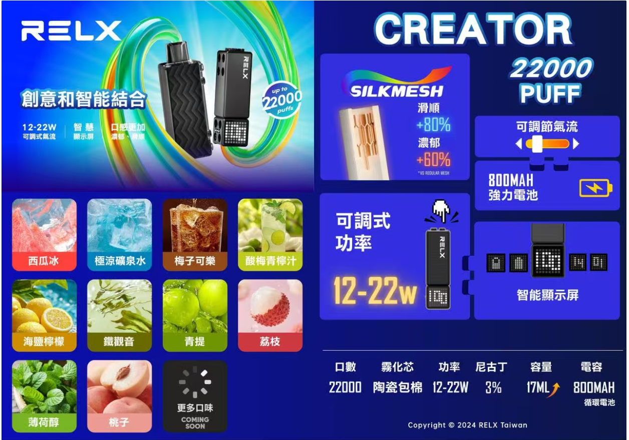 拋棄式電子煙口數與續航真相:12000 到 60000 Puffs 怎麼選|蒸氣空間 3 RELX Creator 22000 口積木電子煙