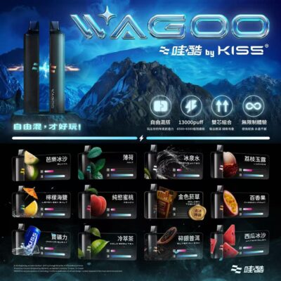 WAGOO&kis5 6500口拋棄式 哇酷一次性電子煙 自由混搭雙口味 雙芯組合